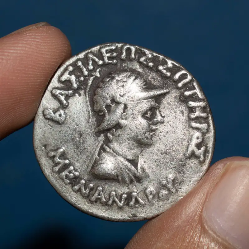 Silver tetradrachm of Menander I